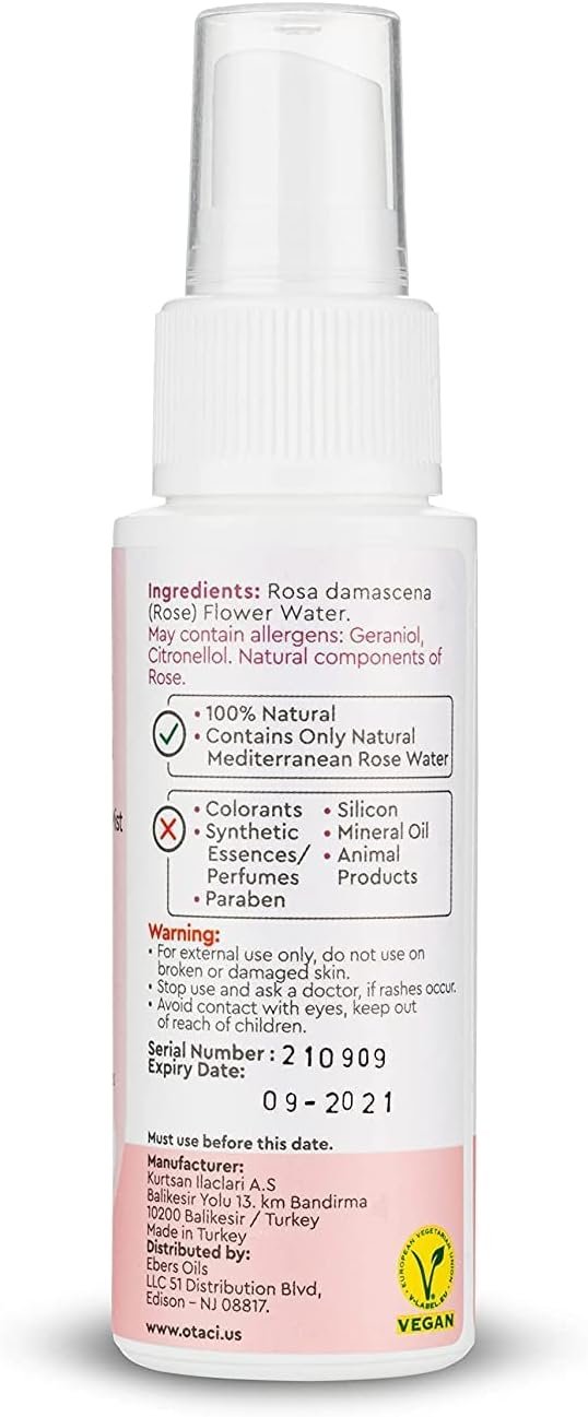 Otaci Rose Passion 100% Natural Rose Water Hydrating Face Mist, Spray Rosewater Face Mist Facial Hydrating Natural Skin - Travel Size - Image 8