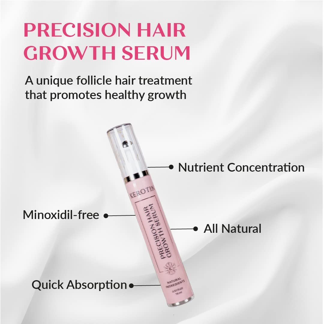 Kerotin Hair Growth Spot Treatment Serum - Visible Improvement in Hair Regrowth, Natural Follicle Hair Treatment - Contains Castor Oil, DHT blocker and Biotin - Made in the US, Cruelty Free - Image 3