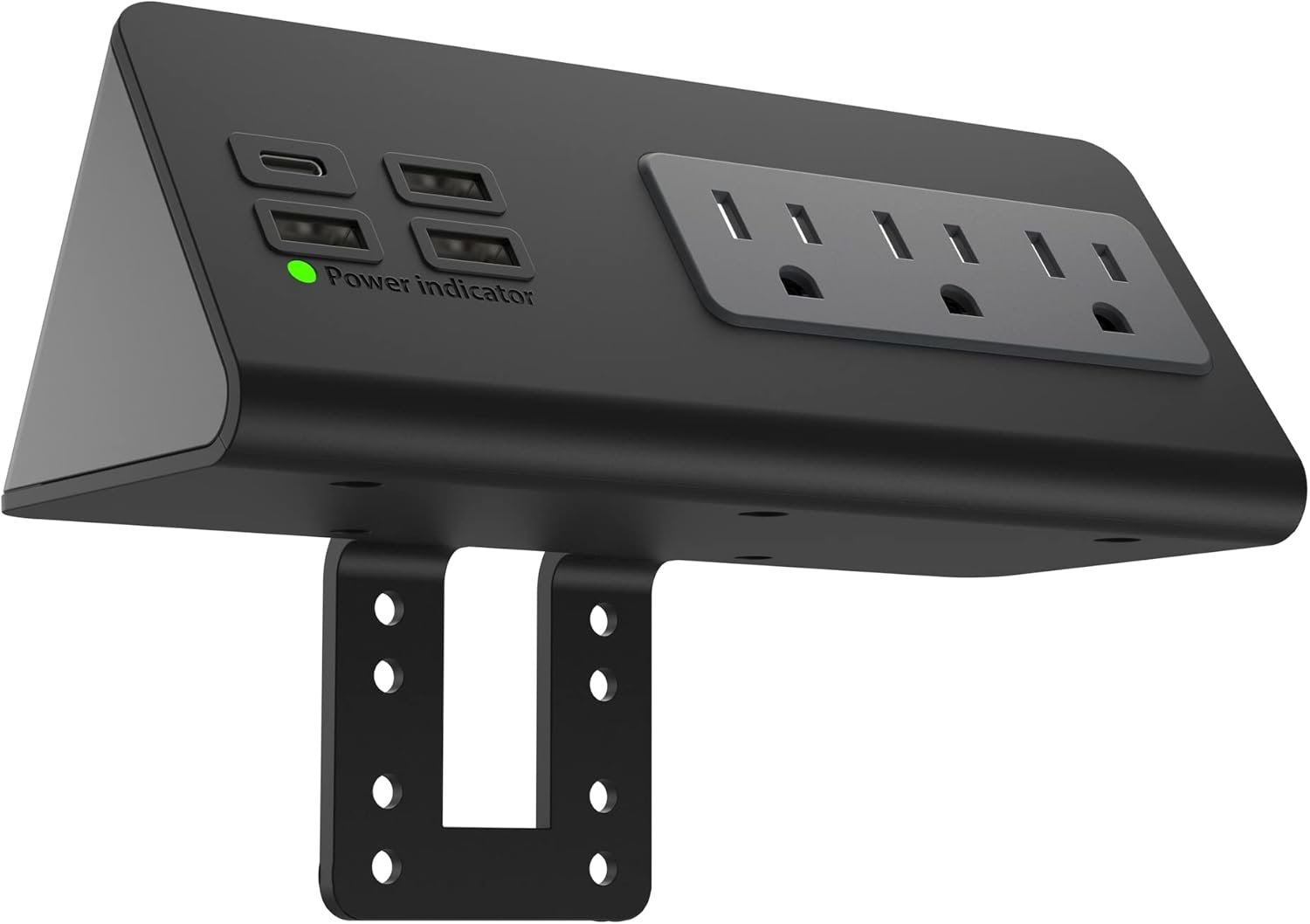 Nightstand Edge Mount Power Strip with USB-C Ports Tabletop Surge Protector Desk Clamp Power Sockets with 3 AC Outlets &4 Fast Charging USB Ports for Home Office Hotel and Dormitory - Image 9