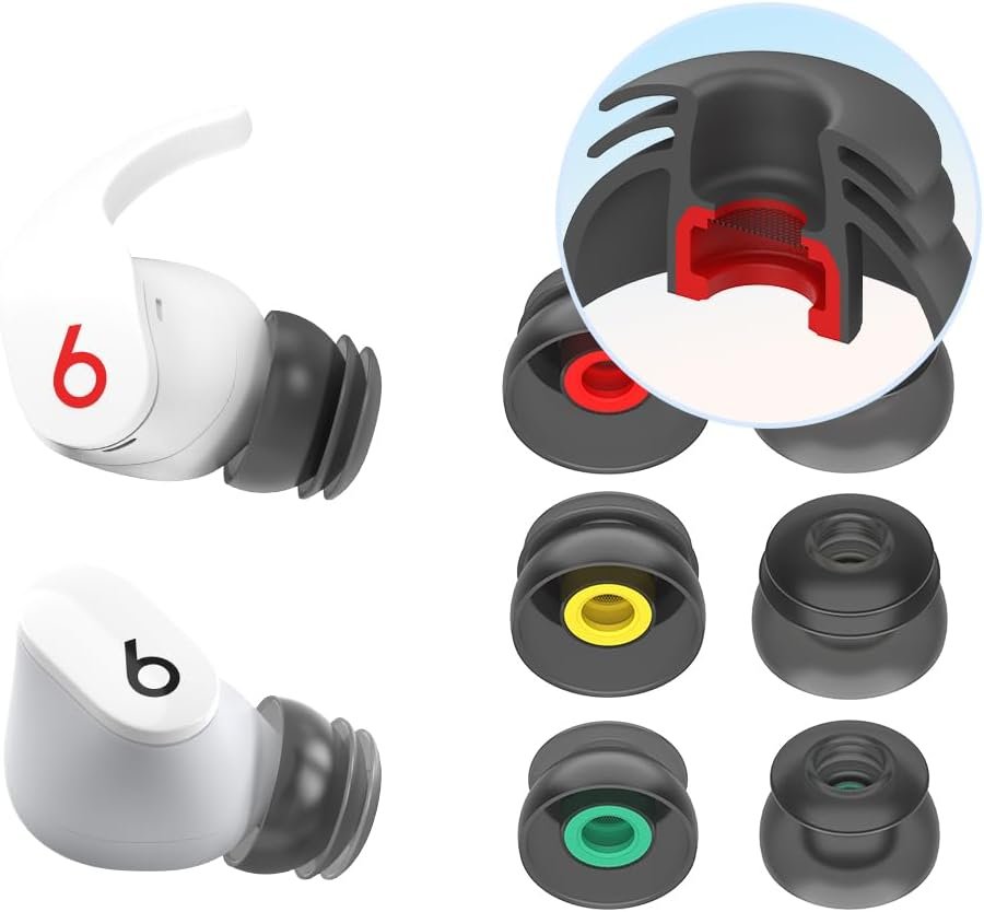 │ Beats Studio Buds Eartips/Beats Fit Pro Eartips/Beats Studio Buds + Eartips Compatible for Beats (Silicone Black) - Image 2