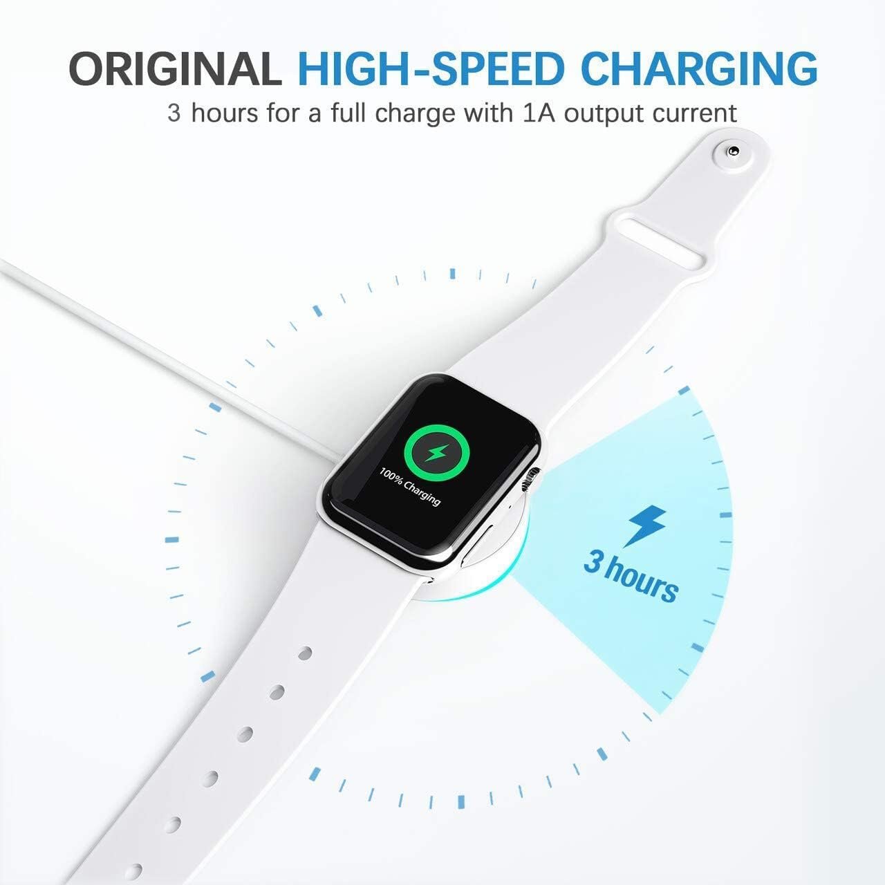 Watch Charger for Apple Watch Charger, Long 6.6FT iWatch Portable Wireless Fast Charging Cable Cord with USB Wall Charger Plug Adapter Block Compatible with Apple Watch Series 9/8/7/SE/6/5/4/3/2/1 - Image 5