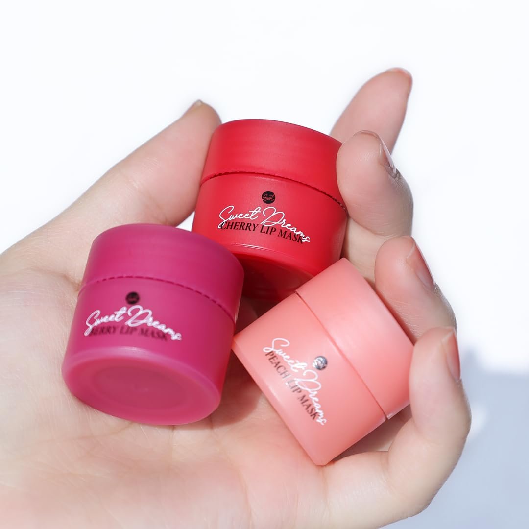 Sweet Dreams Mini Lip Mask 5g(3 Set)- Nourishing, Plumping and Hydrating Lip Balm | Vegan Lip Sleeping Mask | Korean beauty | Hyaluronic Acids + Vitamin C + Shea Butter + Antioxidants-CherryBerryPeach - Image 4