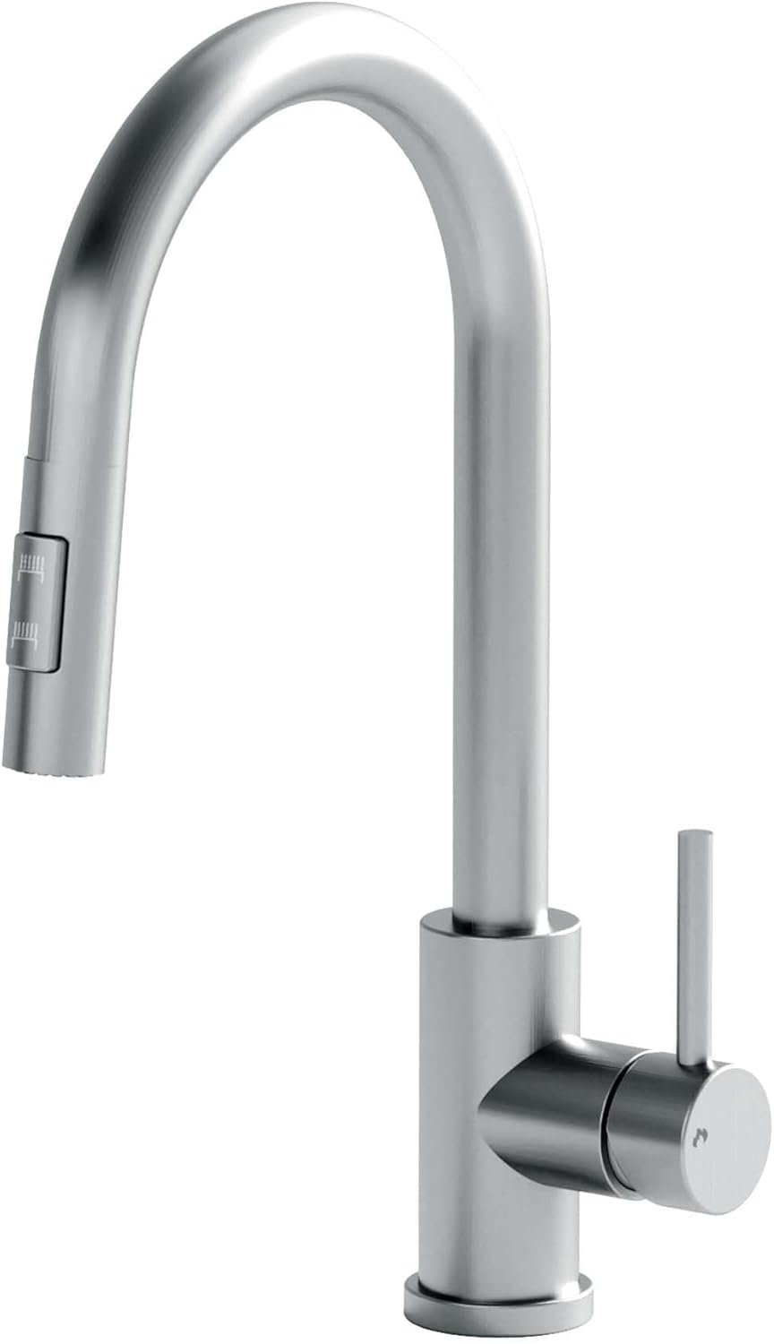 TRE Home Kitchen Faucets, Kitchen Faucet with Pull Down Sprayer, Kitchen Sink Faucet, RV Faucets Kitchen, Utility Sink Faucet with Sprayer, Laundry Sink Faucet (Brushed Nickel) - Image 2