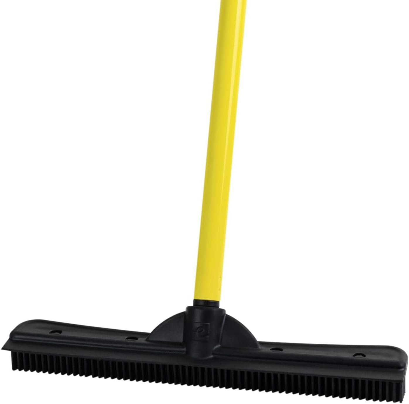 FURemover Original Indoor Pet Hair Rubber Broom with Carpet Rake and Squeegee, Black and Yellow - Image 2