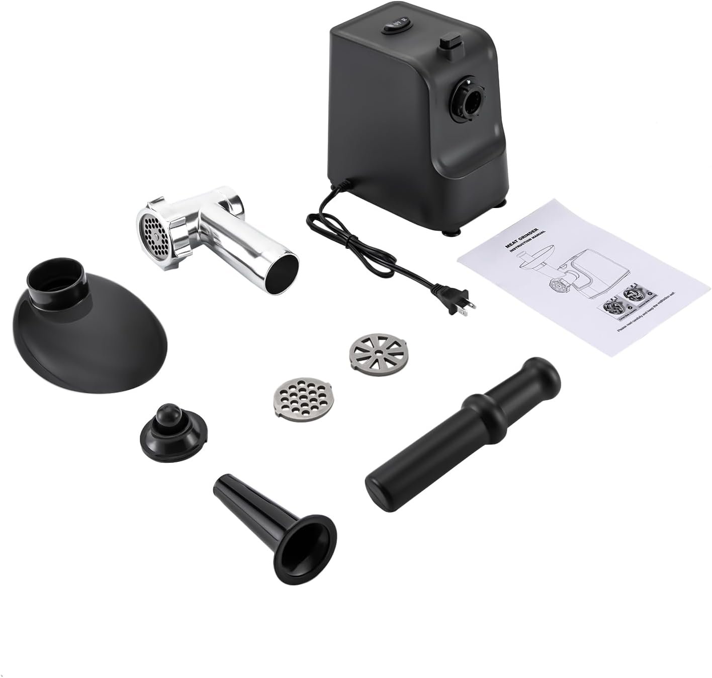CNCEST Electric Meat Grinder,Electric Grinder 1000W For Meat with Attachments Sausage Maker,Stainless Steel Juicer,3 Grinding Plates Meat Grinder for Home Kitchen (black) - Image 8