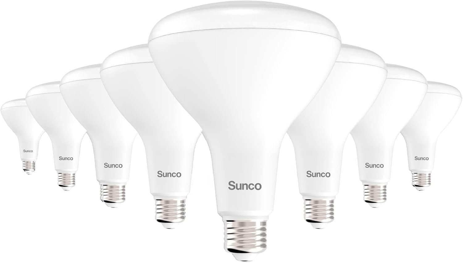 Sunco Lighting - 8 Pack BR40 Light Bulbs, LED Indoor Flood Light, Dimmable, CRI94 3000K Warm White, 100W Equivalent 17W, 1400 Lumens, E26 Base, Indoor Home Recessed Can Lights, High Lumens - UL - Image 2