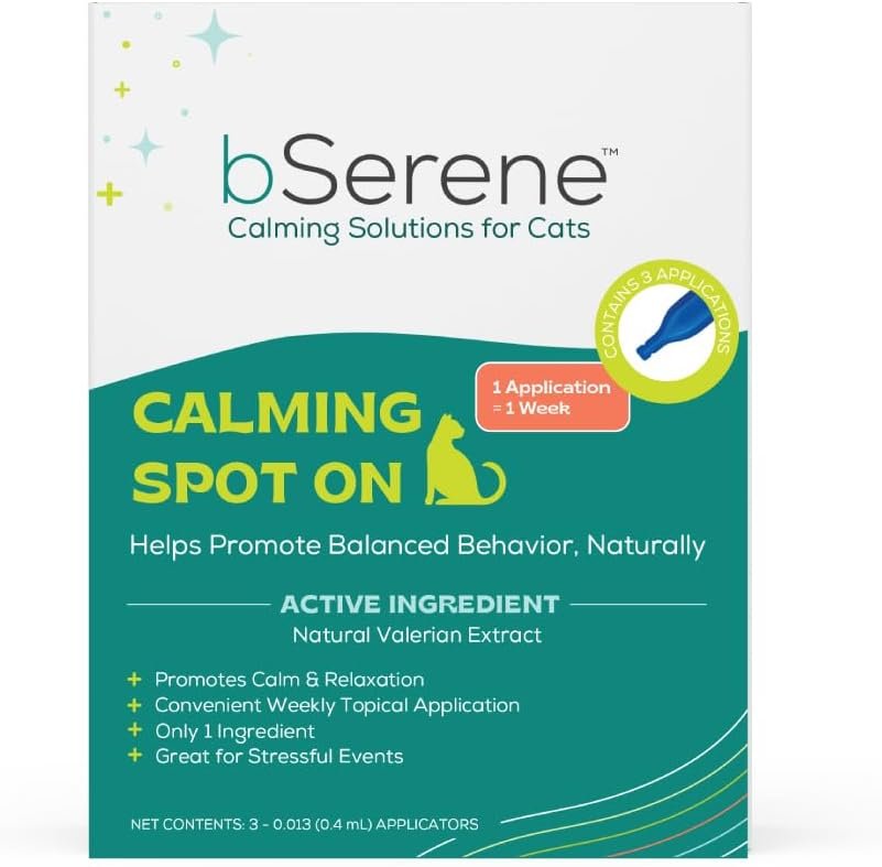 Valerian Calming Spot On for Cats 3 Applications Convenient Weekly Topical Natural Valerian Extract, Promotes Calmness and Relaxation - Image 2