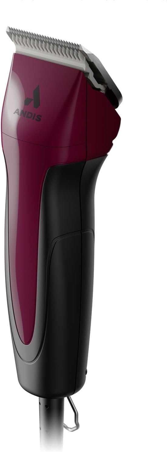 Andis 68530 Excel Professional 5-Speed Detachable Blade Clipper Kit - Animal/Dog Grooming, Rotary Motor, Soft-Grip Anti-Slip Housing, 14-Inch Cord, for All Coats & Breeds, SMC, Burgundy - Image 4