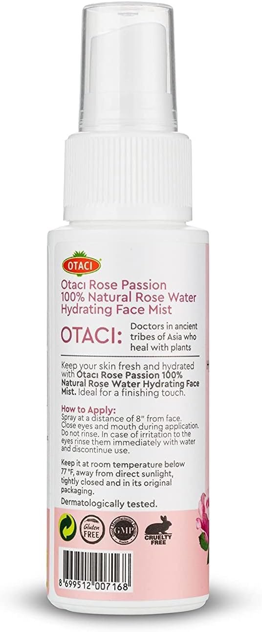 Otaci Rose Passion 100% Natural Rose Water Hydrating Face Mist, Spray Rosewater Face Mist Facial Hydrating Natural Skin - Travel Size - Image 9