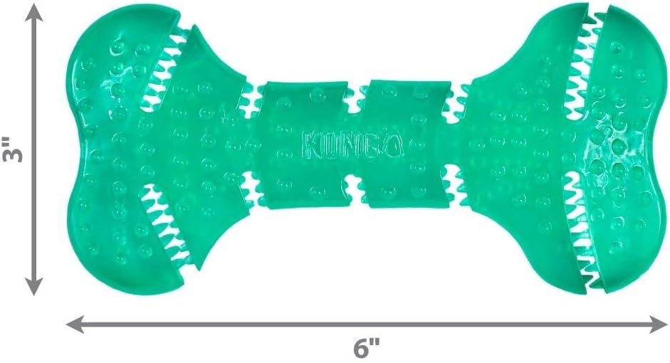 KONG Squeezz Dental Bone - Dog Toy for Cleaning Teeth - Flexible Chew Toy for Gentle & Mild Chewers - for Medium/Large Dogs - Image 5