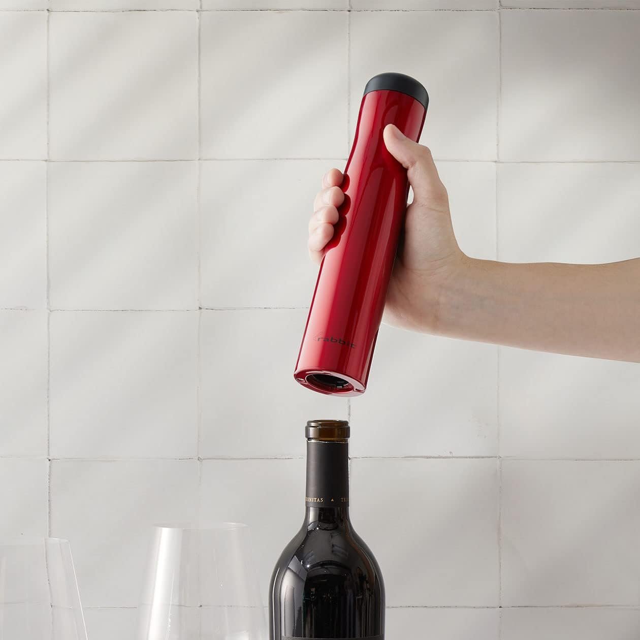 Rabbit Automatic Electric Corkscrew Wine Bottle Opener (Metallic Red) - Image 7