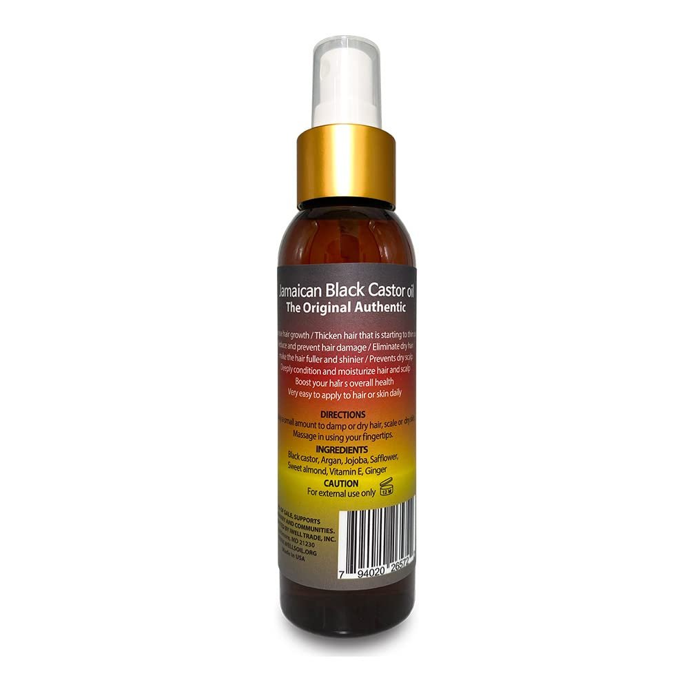 Well's Oil ROSEMARY + Jamaican Black Castor Oil Spray | 4oz(118ml) | Hair Detangler Spray | Increase Hair Growth, Scalp Treatment | Natural Leave-In Conditioner - Image 3