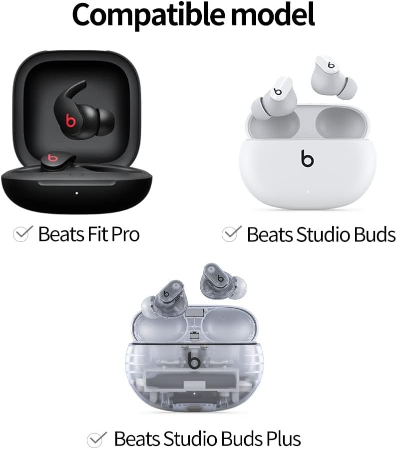 │ Beats Studio Buds Eartips/Beats Fit Pro Eartips/Beats Studio Buds + Eartips Compatible for Beats (Silicone Black) - Image 3