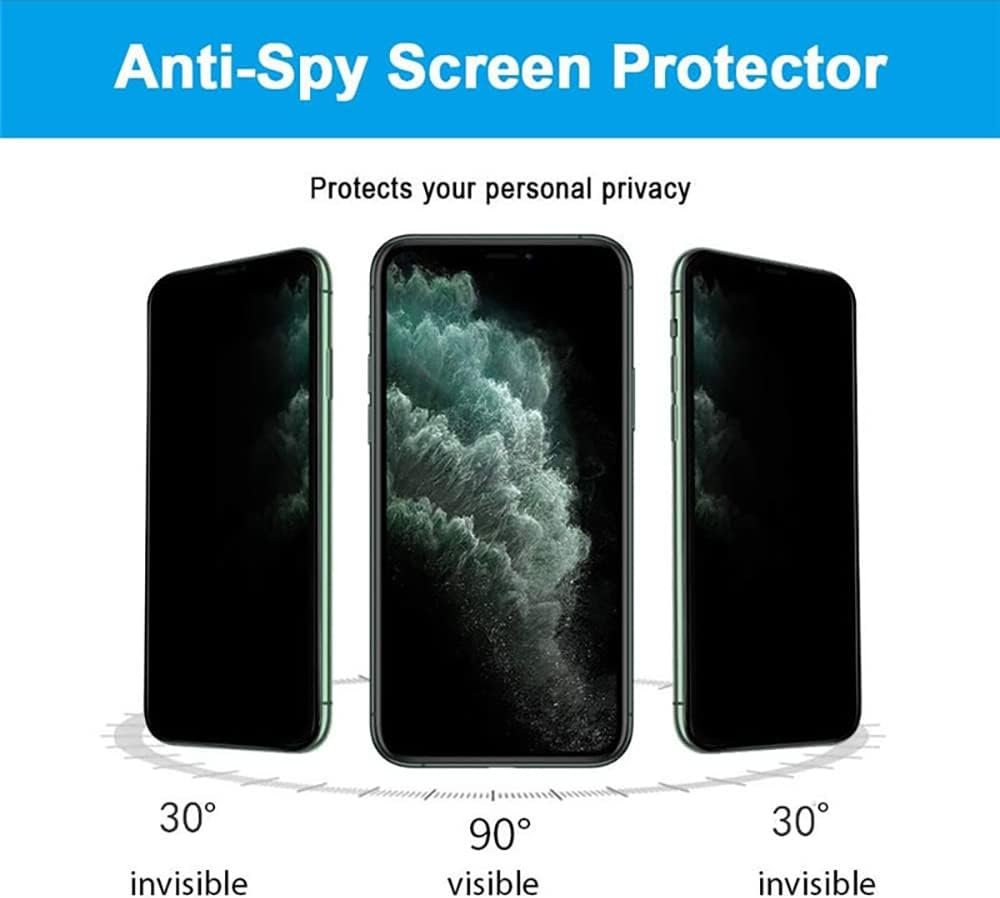 Privacy Screen Protector for iPhone 11/XR,OWRORA 2.5D Edge Full Coverage Anti-Spy 9H Tempered Glass, 6.1’-2 Pack - Image 3