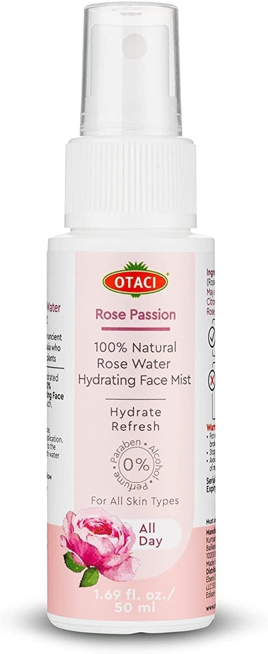 Otaci Rose Passion 100% Natural Rose Water Hydrating Face Mist, Spray Rosewater Face Mist Facial Hydrating Natural Skin - Travel Size - Image 2