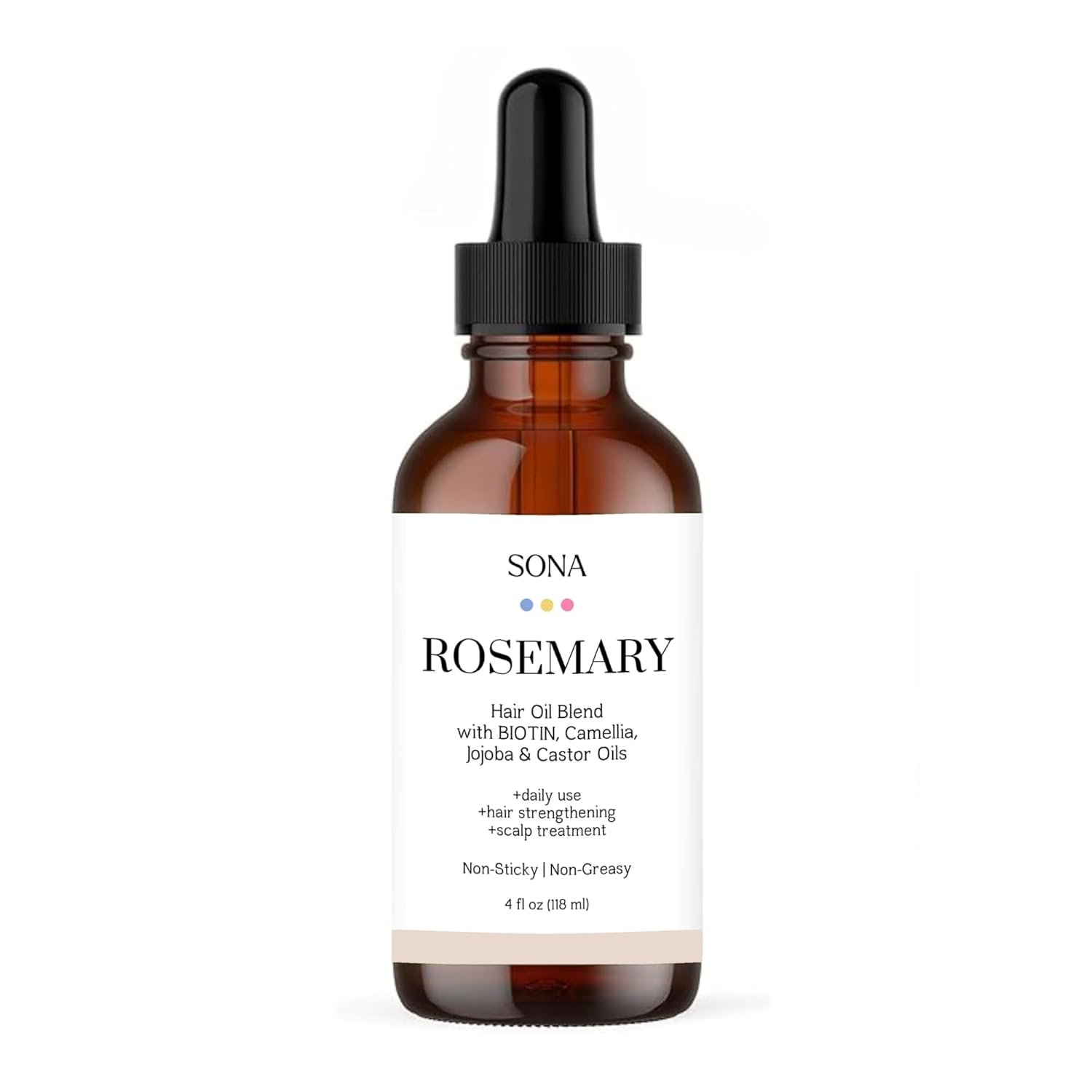 SONA Rosemary Oil Blend for Hair Growth & Strength with Biotin | Camellia, Jojoba, & Castor Oils | Moisturizing & Nourishing | Non-greasy | 4 Fl Oz - Image 2