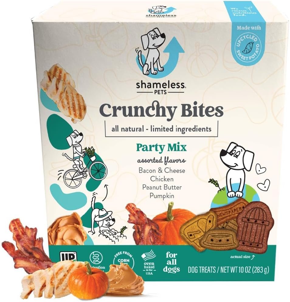 Shameless Pets Crunchy Dog Treats - Party Mix Variety, 10oz - Healthy Dog Biscuits & Cookies Treats for Small, Medium, and Large Dogs - Made in The USA - Free from Corn & Soy - Image 2