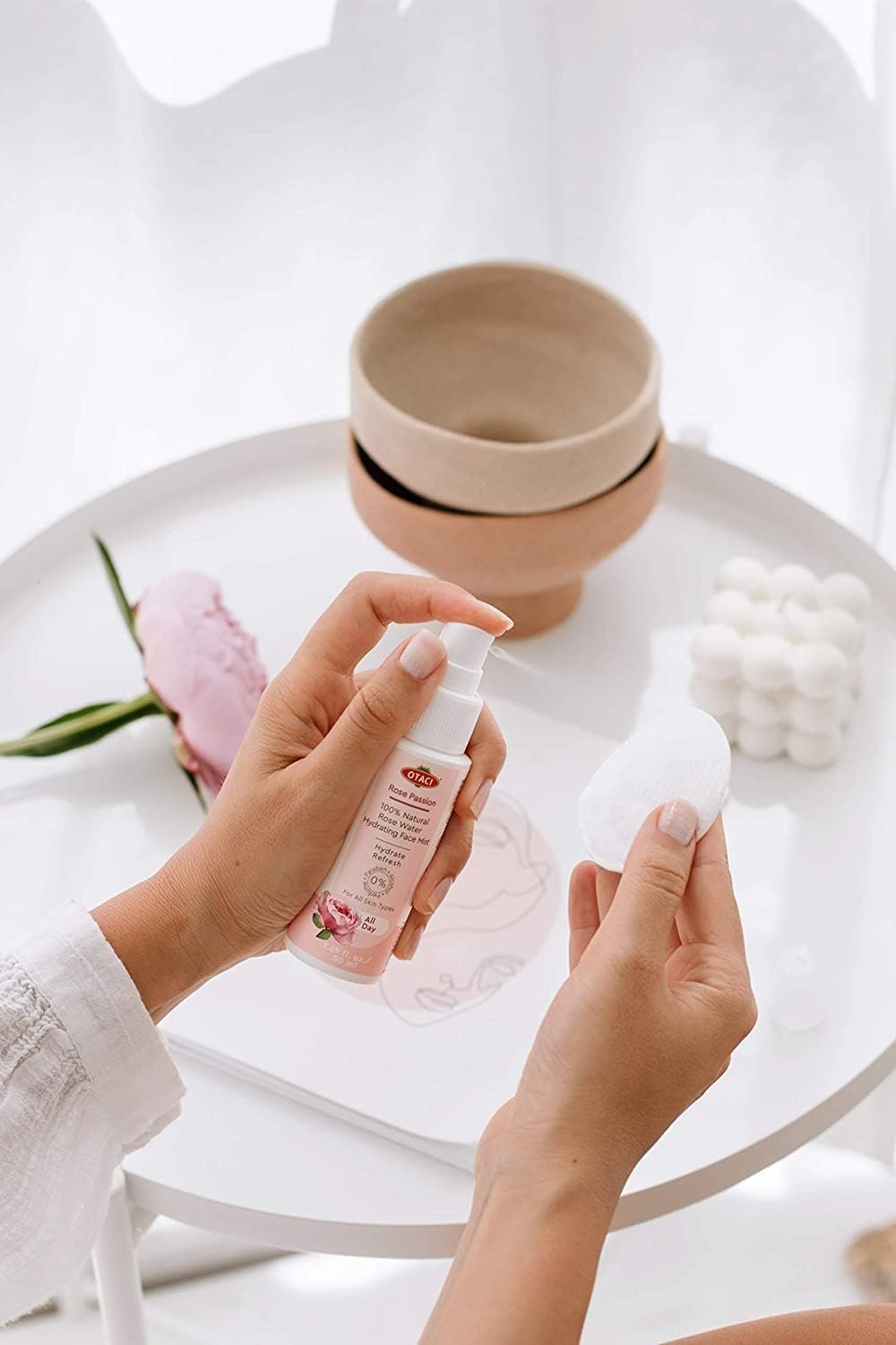 Otaci Rose Passion 100% Natural Rose Water Hydrating Face Mist, Spray Rosewater Face Mist Facial Hydrating Natural Skin - Travel Size - Image 7