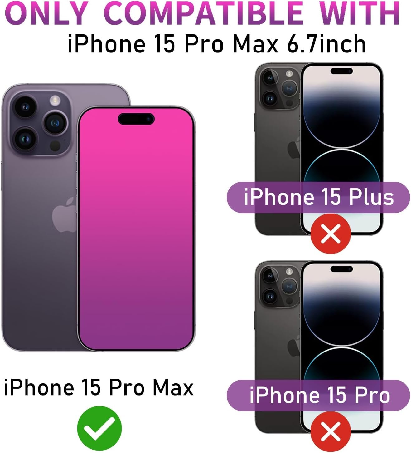 2 PCS Gradient Tempered Glass for iPhone 15 Pro Max Privacy Screen Protector for iPhone15 ProMax 6.7inch Anti Spy Anti Blue Light Eye Protection HD Ultra Clear Anti-Scratch Bubble Free - Image 3