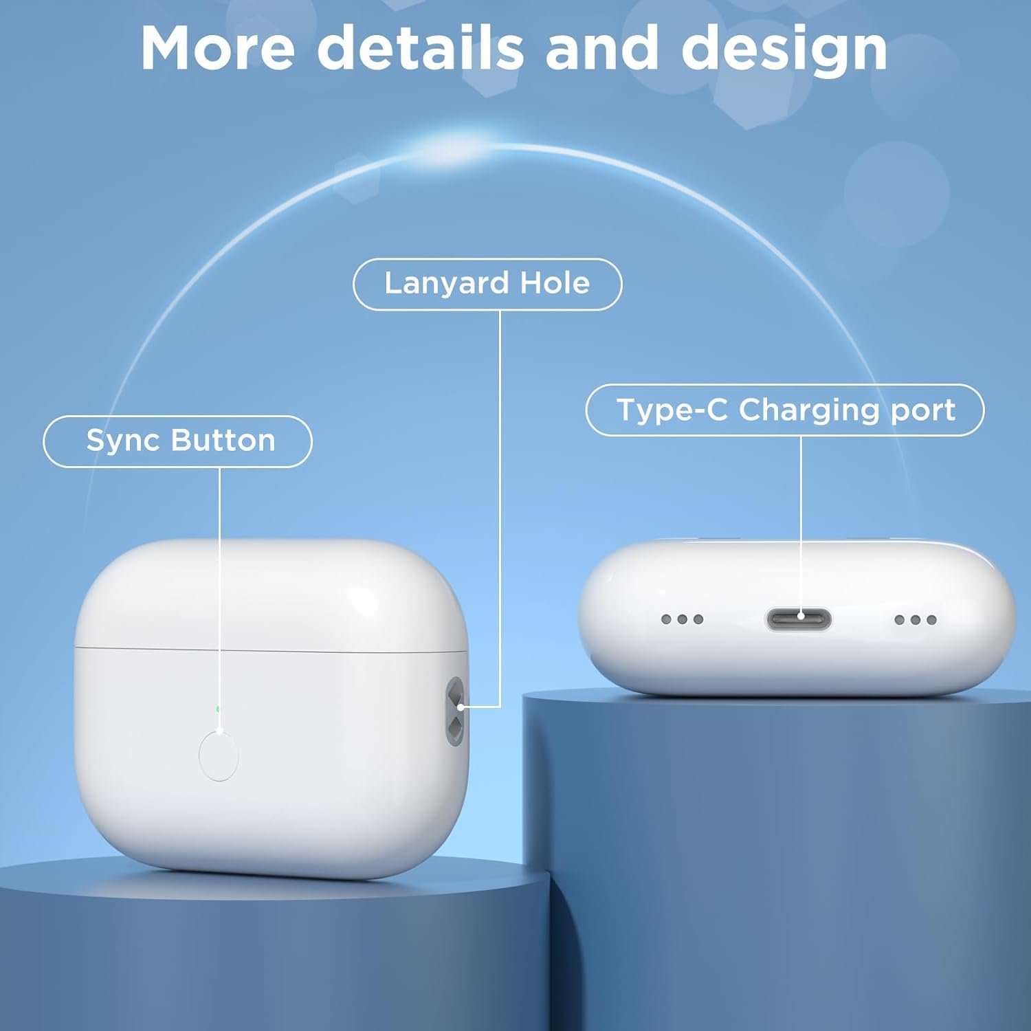 Wireless Charging Case for AirPods Pro 1st / 2nd Gen with Type-C Charging Port, Compatible with AirPod Pro 2nd Generation Replacement Case, with Blue-Tooth Sync Button, No Earbuds - Image 7