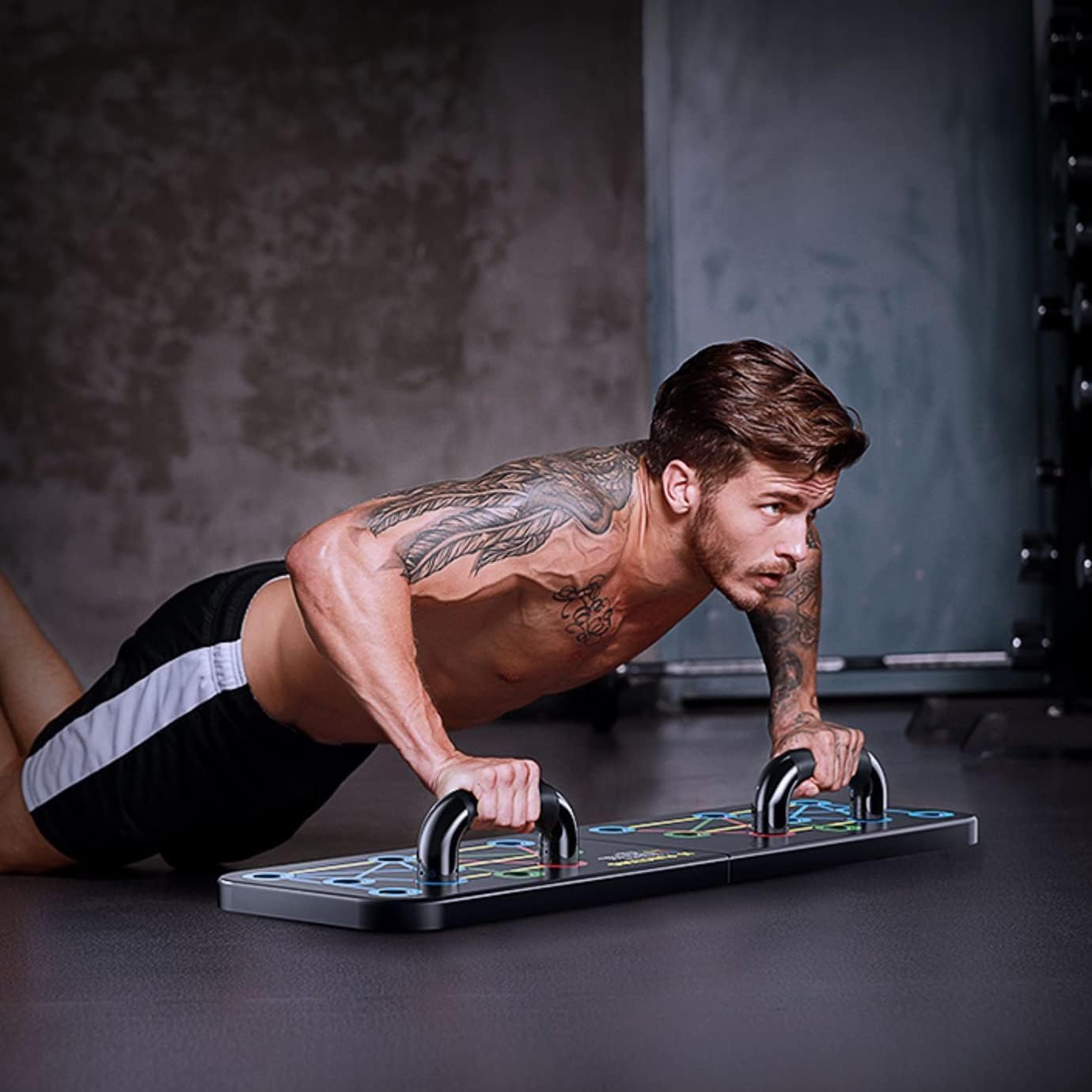 Push Up Board Multi-function Pushup Bars Handles Portable Foldable Workout Exercise Fitness Calisthenics Equipment at Home Office Floor Gym Accessories for Men and Women - Image 6