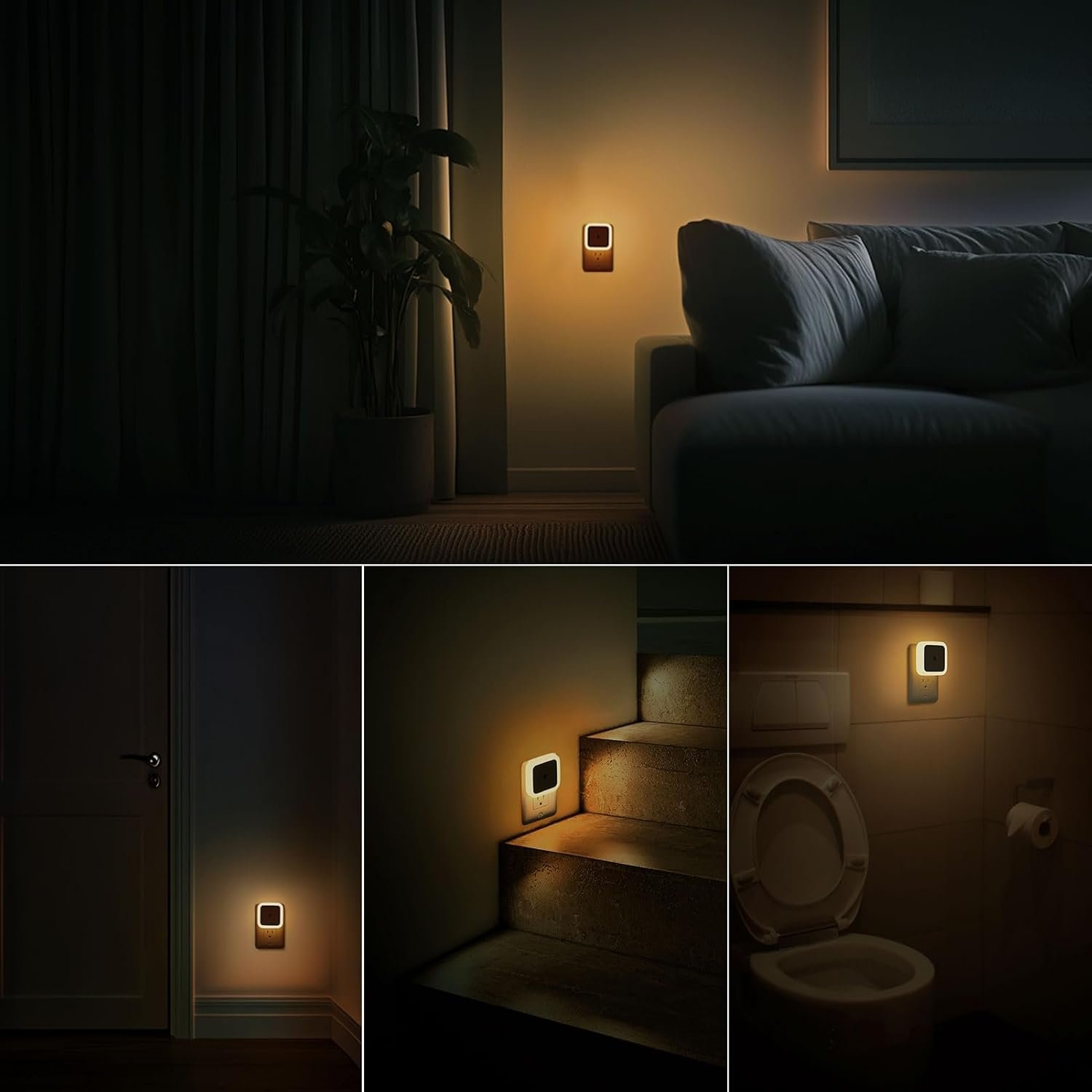 Sujeet Night Light, Night Lights Plug into Wall 4-Pack, Nightlight Plug in Night Light, Dusk to Dawn Night Lamp Led Night Light for Bedroom, Bathroom, Hallway Warm White - Image 6