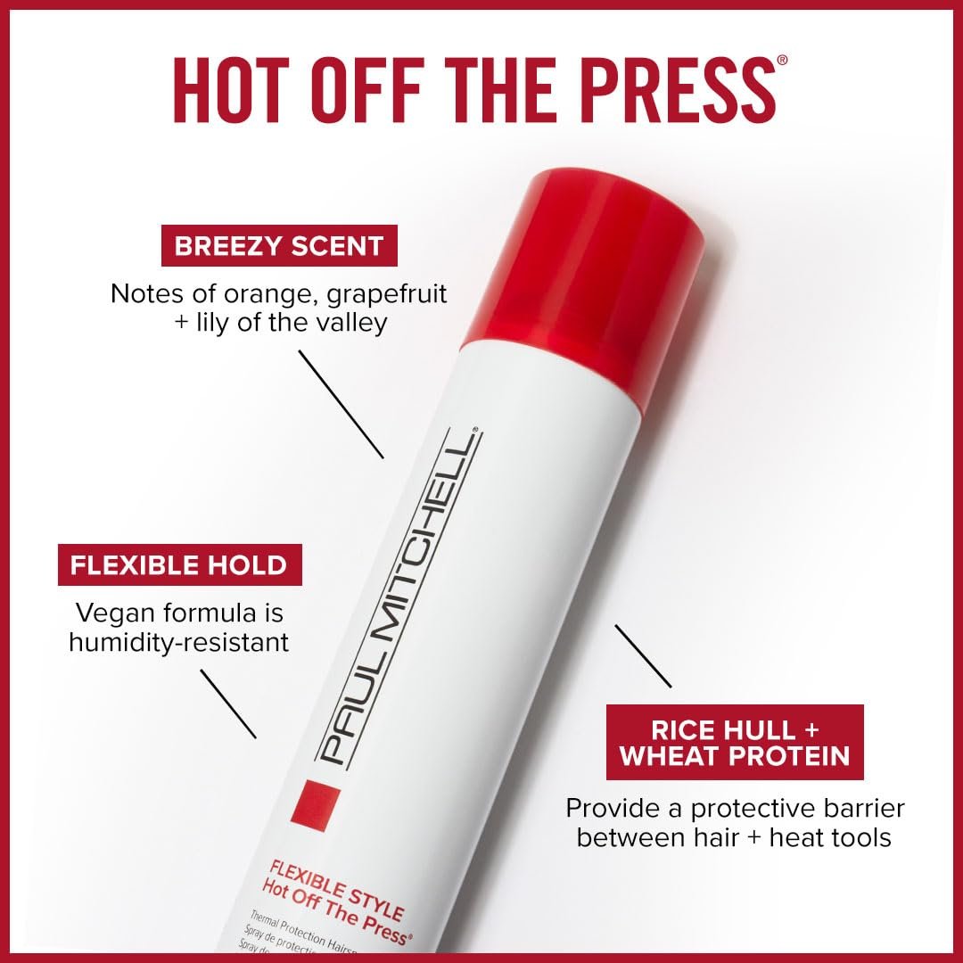 Paul Mitchell Hot Off The Press Thermal Protection Hairspray, Perfect Prep + Finish For Heat Styling, For All Hair Types, 6 oz - Image 4
