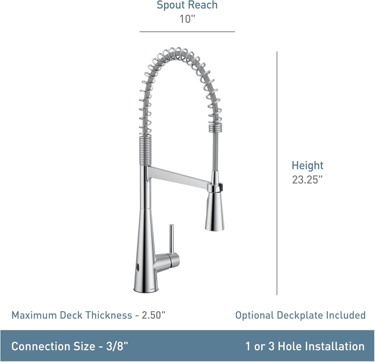 Moen 5925EWC Sleek Spring Pulldown Kitchen Faucet with Power Boost, Chrome - Image 5