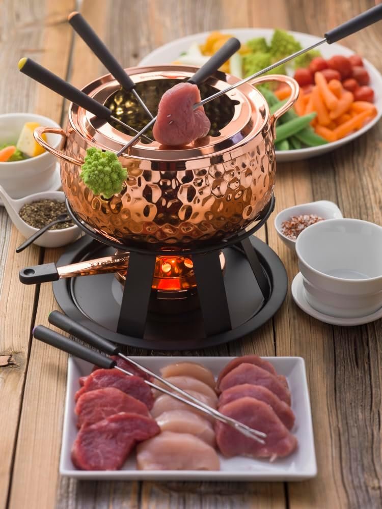 Swissmar F66915 11-Piece Biel Meat Fondue Set, Copper - Image 6