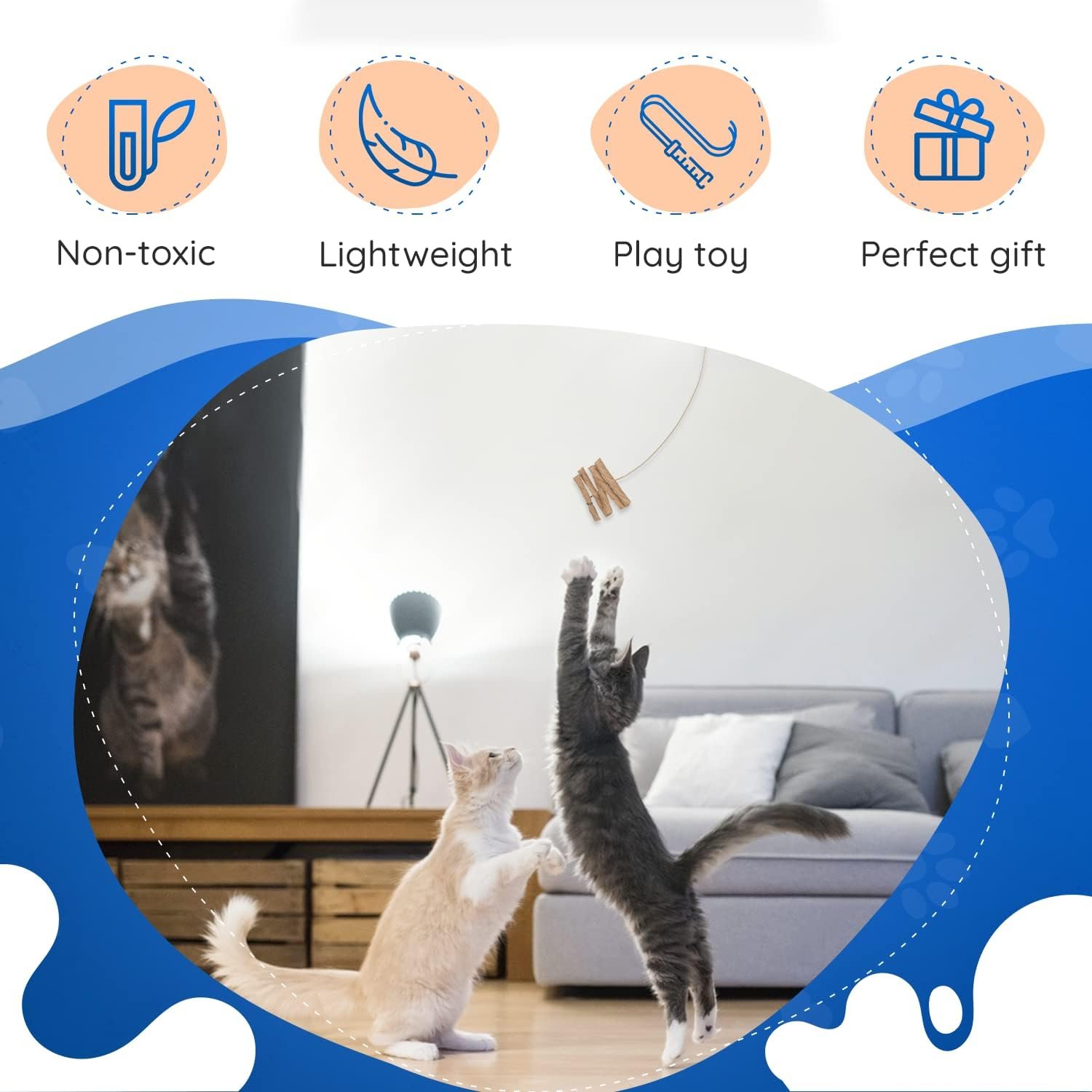 Cat Dancer Interactive Cat Toy - Fun and Fitness for Your Furry Friend - Engaging Paper Roll Attached with 30 Inches Flexible Spring Steel Wire for Playful Cats – 3 Pack - Image 7