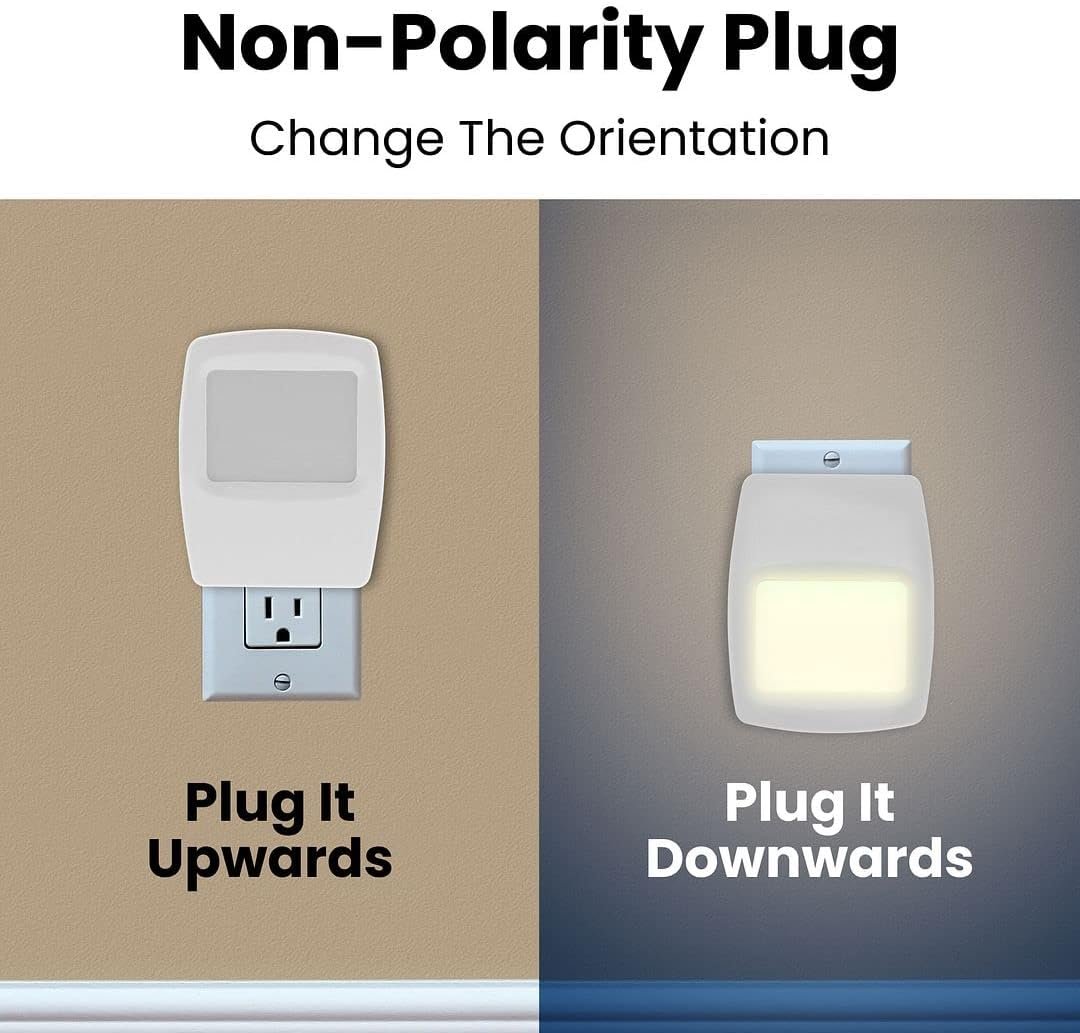 Plug-in LED Night Light, Low Light Night Light, Soft Warm White, Night Light Plug- Into Wall for Kids Toddlers Adults, Bathroom, Bedroom, Hallway, Kitchen, 120 Volts AC 60HZ 0.5 Watts, 4 Pack - Image 9