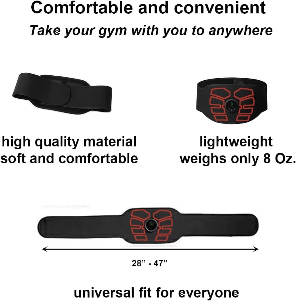 EMS Muscle Stimulator, ABS Stimulator, Abdominal Toning Belt Home Office Fitness Workout Equipment for Abdomen - Image 6
