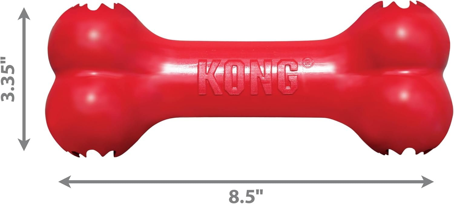 KONG Goodie Bone - Classic Durable Natural Rubber Dog Bone, Supports Mental Engagement - Treat Dispensing - Red - for Medium Dogs - Image 5