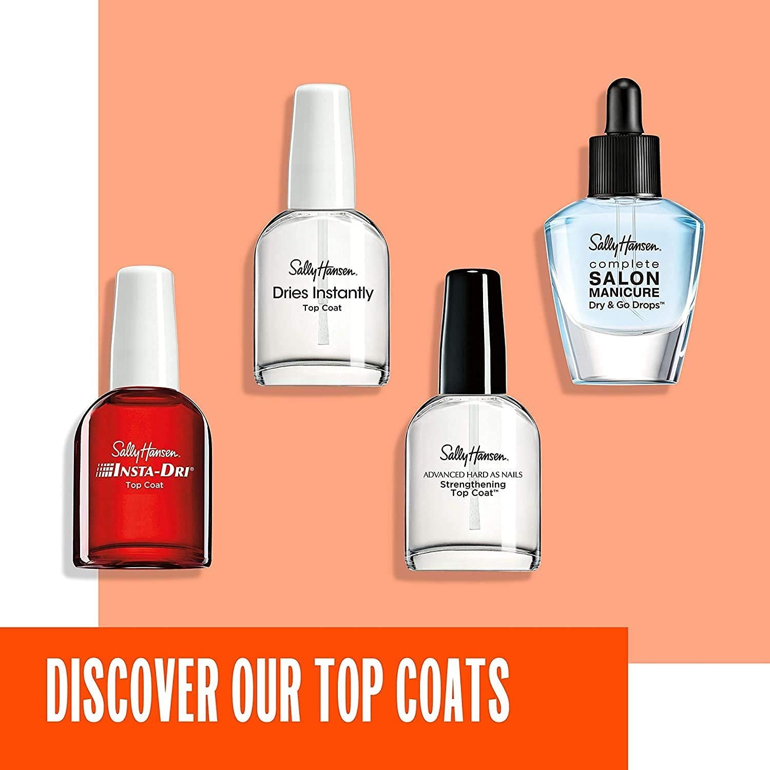 Sally Hansen Insta-Dri®, Clear Top Coat, Quick Dry, Long Lasting, Streak-Free Shine, Clear Nail Polish - Image 8