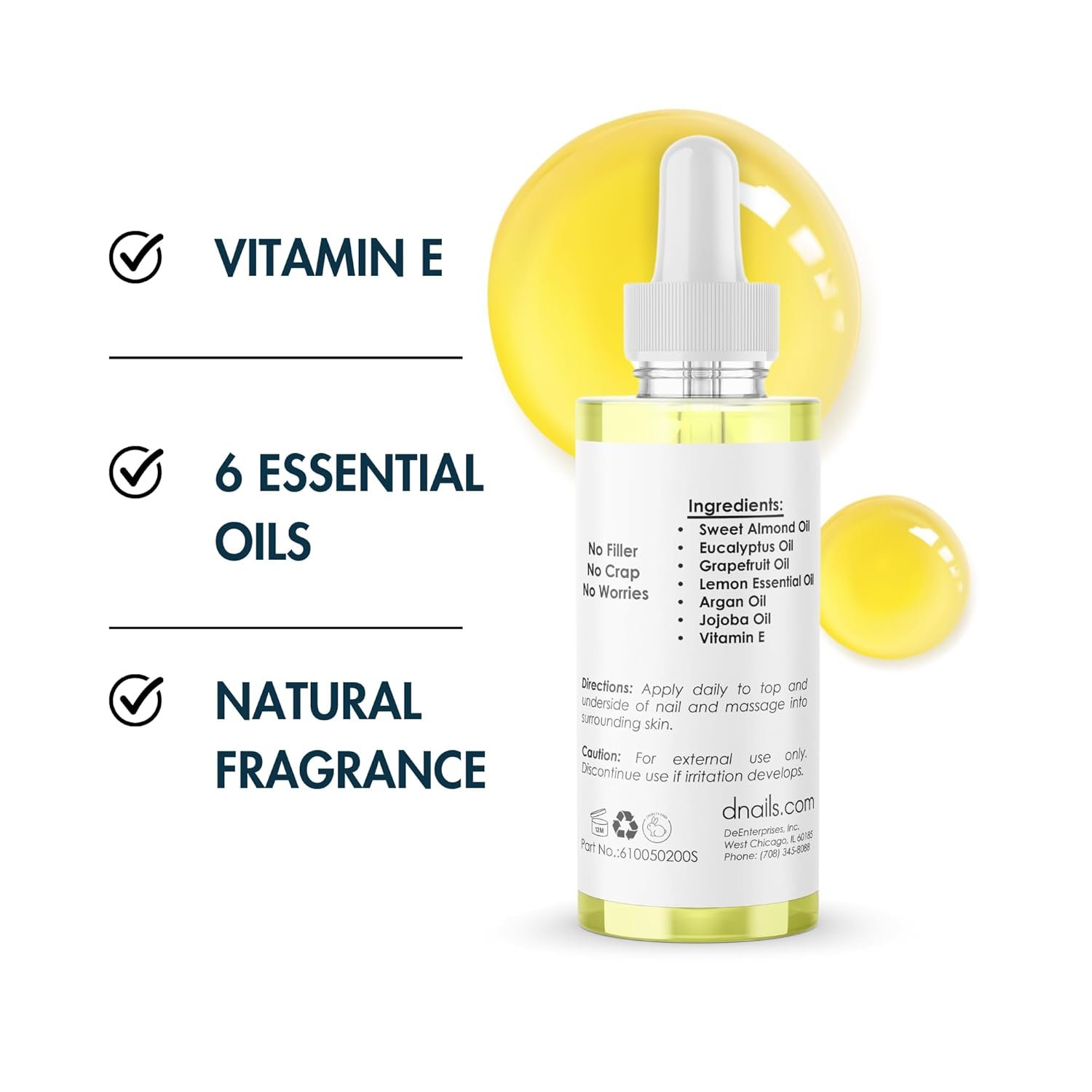 DeEnti Cuticle Maintenance Pack, Bundle Includes Citrus Scented Cuticle Remover, Cuticle Oil for Nails, and Metal Cuticle Pusher Tool, Salon Grade Cuticle Care, Home Manicure and Pedicure Kit - Image 7