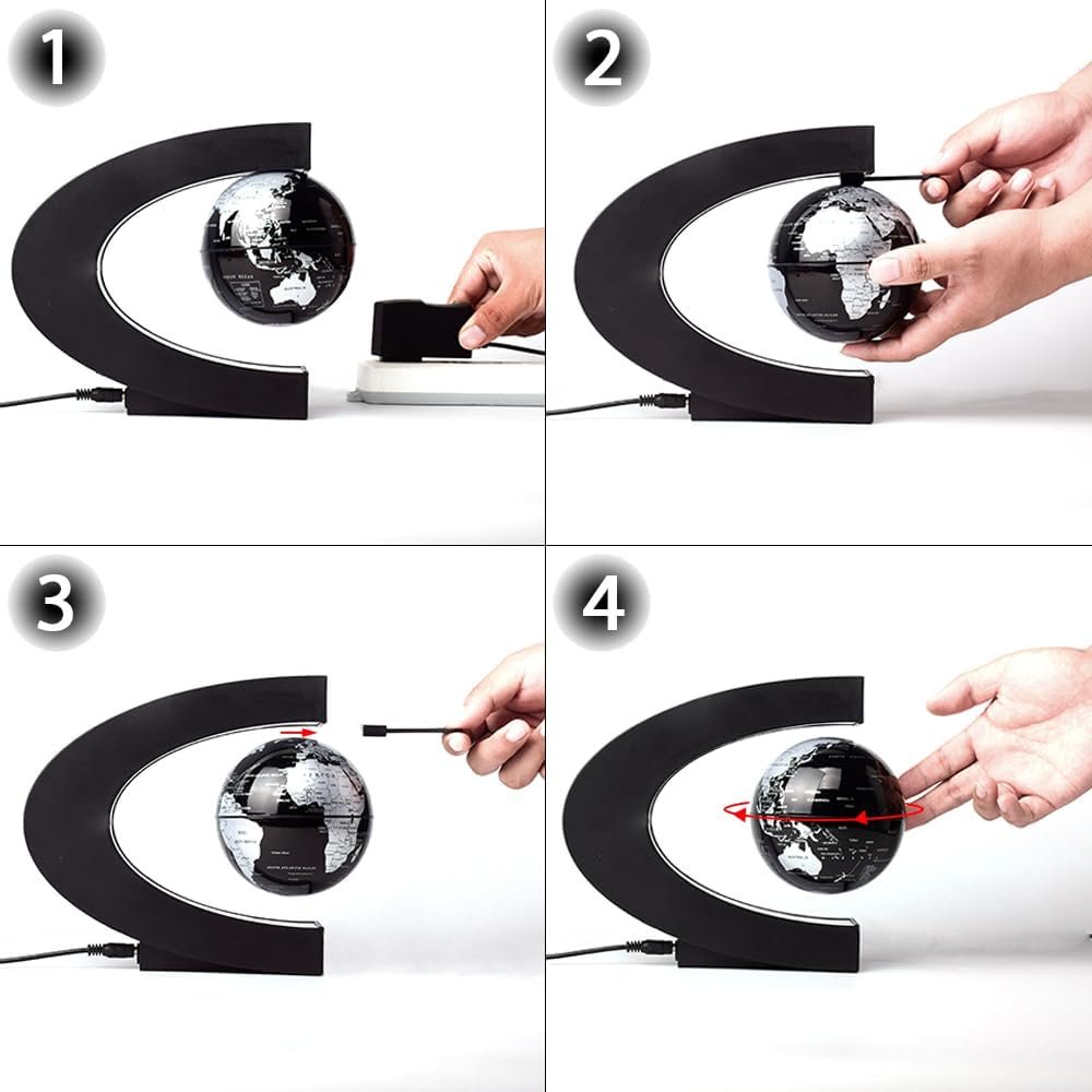 Magnetic Levitation Floating Globe with LED Light Anti Gravity Levitating World Globe Office Desk Gadgets Decor Accessories Birthday Unique Gifts Men Kids Teacher Boss - Image 9