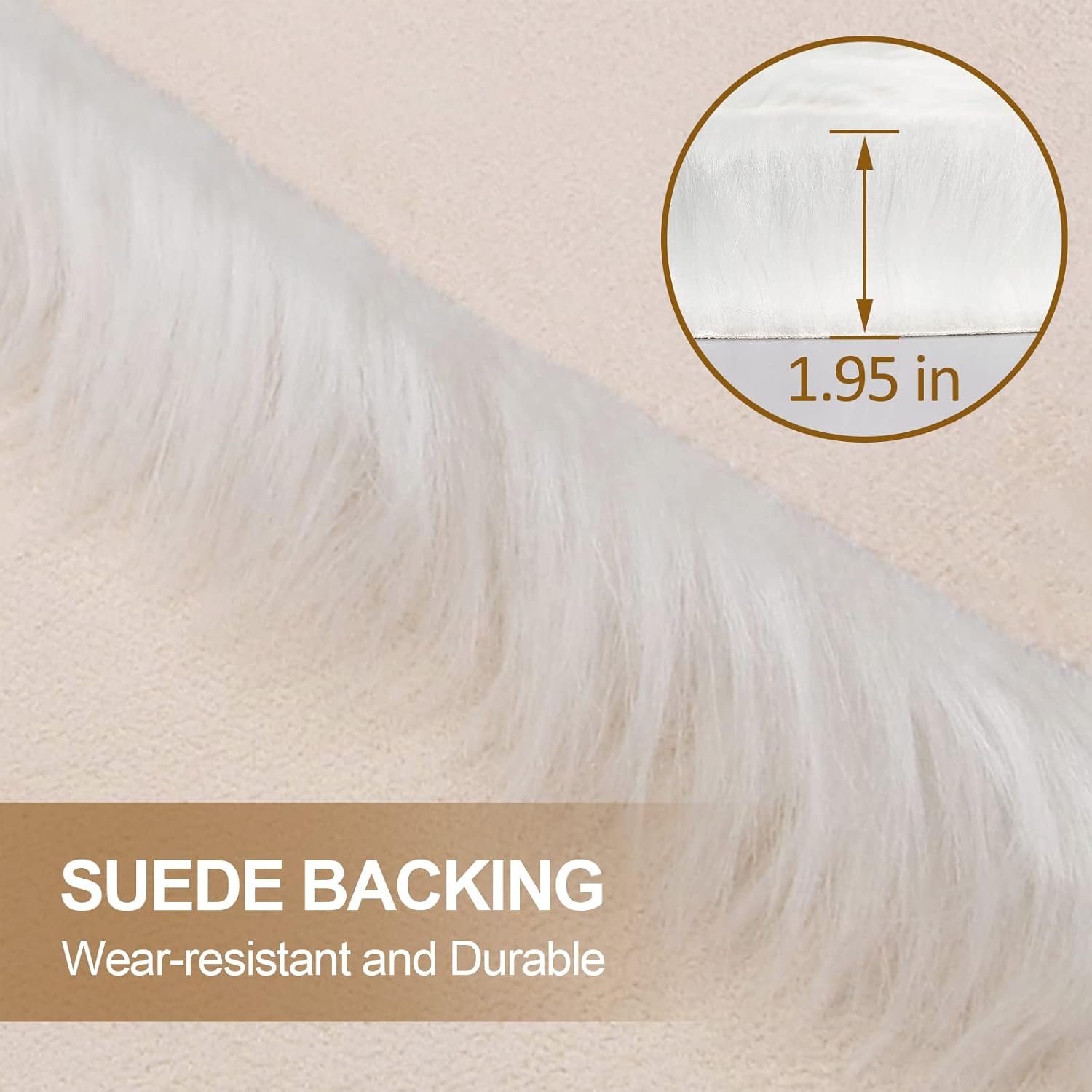 Faux Fur Rug 2x3 Feet Fluffy Shaggy Area Rug Ultra Soft Sheepskin Fur Rug White Fuzzy Rug Machine Washable Shag Rug Nursery Decor Furry Rugs for Bedroom Kids Room Living Room - Image 6