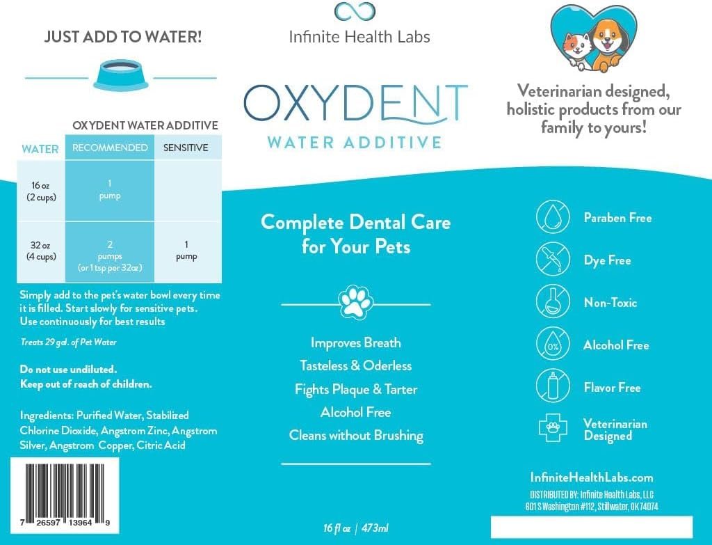 Oxydent Premium Pet Dental Care Solution - Pet Water Additive & Mouthwash for Teeth Cleaning - Eliminate Bad Dog & Cat Bad Breath - Dog Dental Rinse - Fights Tartar & Plaque - Image 8