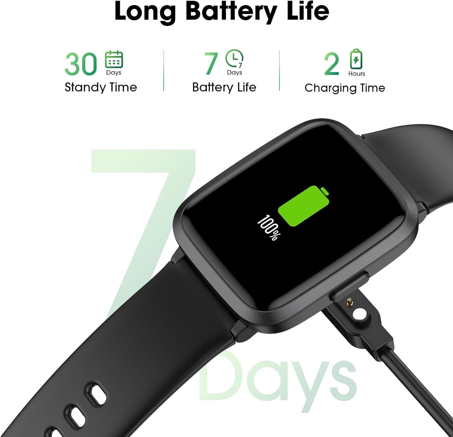 Fitness Tracker Watch, Step Tracker with Heart Rate, Blood Oxygen Sleep Monitor, 5ATM Waterproof Pedometer, Step Calorie Counter, Health Fitness Watch for Sports, Activity Tracker for Women Men - Image 7