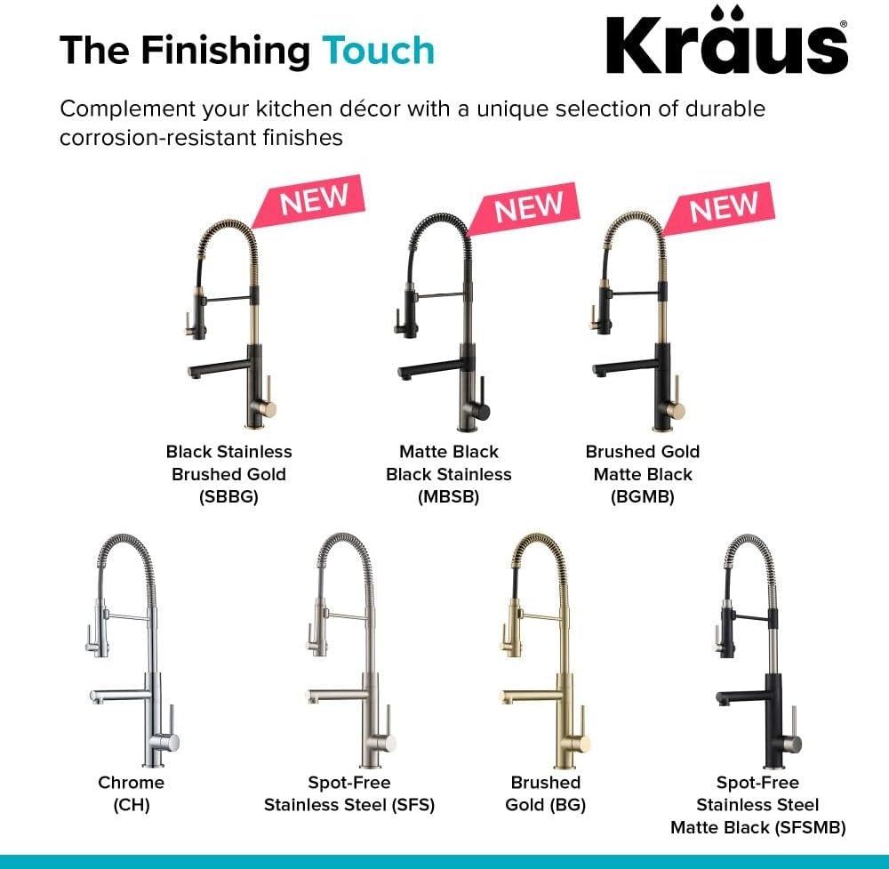 KRAUS Artec Pro (1 st Gen) Commercial Style Pre-Rinse Single Handle Kitchen Faucet (No Pull Down) with Pot Filler in Matte Black/Black Stainless Steel, KPF-1603MBSB - Image 14