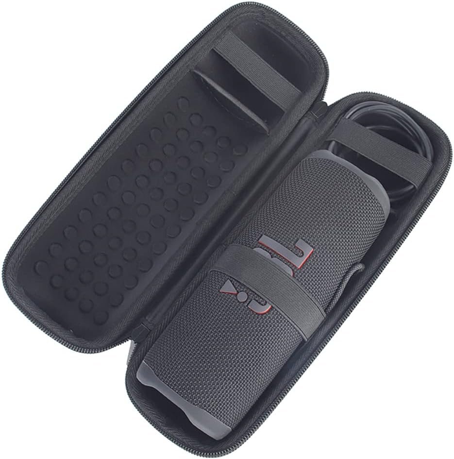 for JBL Flip 6 Case, Protective Case Cover for JBL Flip 6,Portable Hard Case Bluetooth Speaker Travel Bag Carrying with Shoulder Strap and Carabiner Storage with Extra Space for Plug&Cable (Black) - Image 3