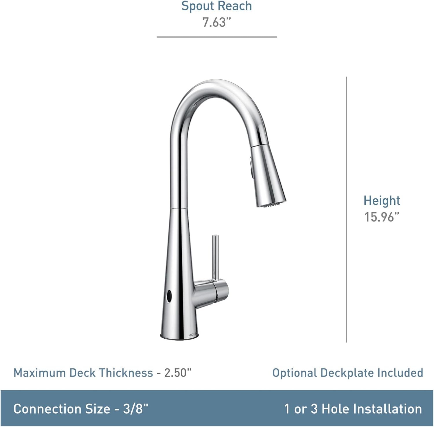 Moen Sleek Spot Resist Stainless Motionsense Wave Sensor Touchless One-Handle High Arc Pulldown Modern Kitchen Faucet Featuring Power Clean, 7864EWSRS - Image 6