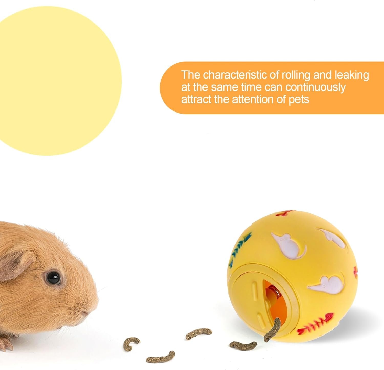 Shudyear Snack Ball for Small Animals,Bunny Rat Toys for Pet Rats ,Beneficial for Pet Activities and Health(Fish bone) - Image 4