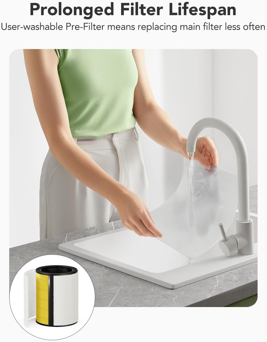 GoveeLife Smart Air Purifier for Home Large Room Up to 1524 sq.ft.with Washable Filter, Integrated PM 2.5 Air Quality Sensor,WiFi Bundle with GoveeLife Mini Air Purifier for Bedroom - Image 8