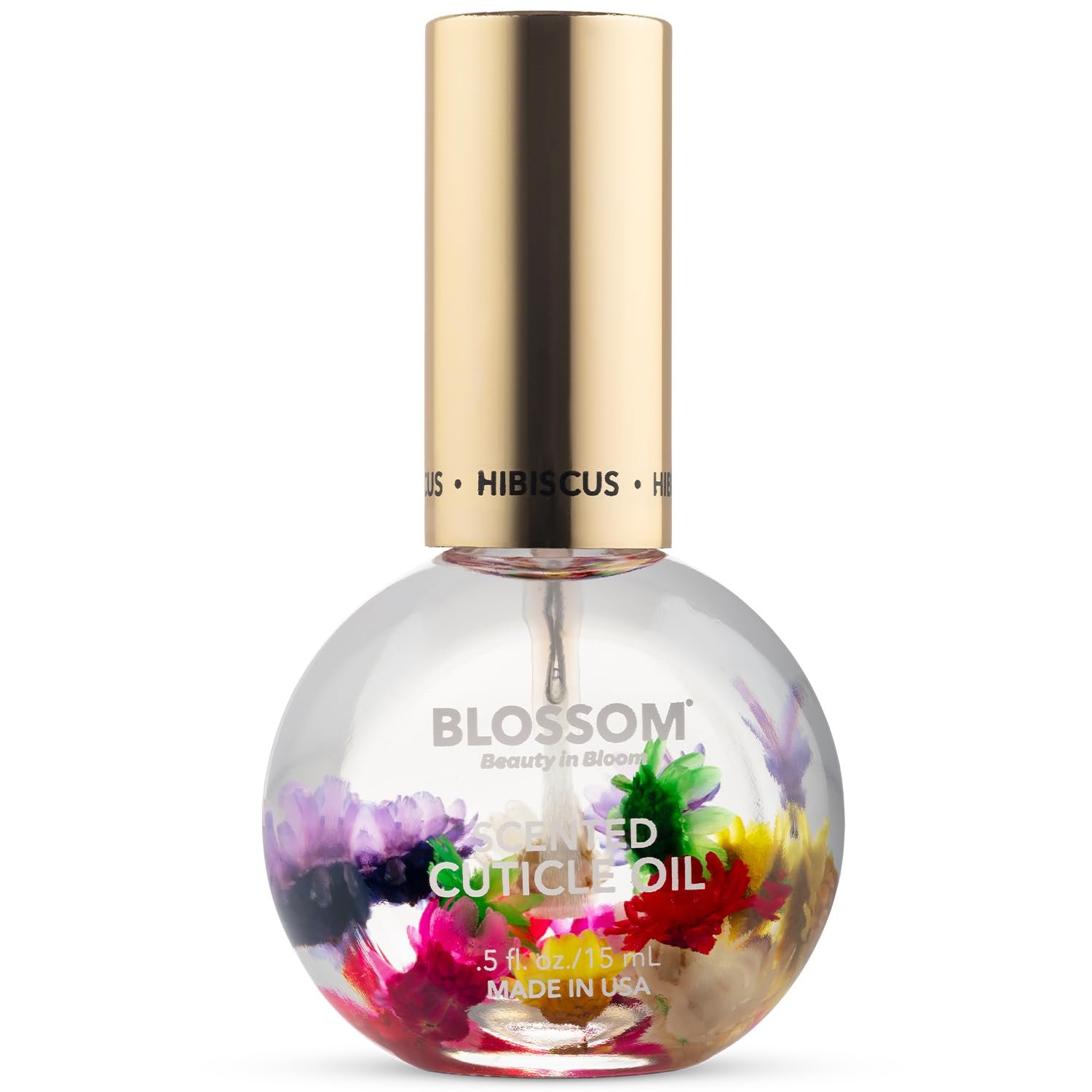 Blossom Scented Cuticle Oil, Infused with Real Flowers, Hydrating, Moisturizing, Strengthening, Made in USA, 0.5 fl. oz, Hibiscus - Image 2
