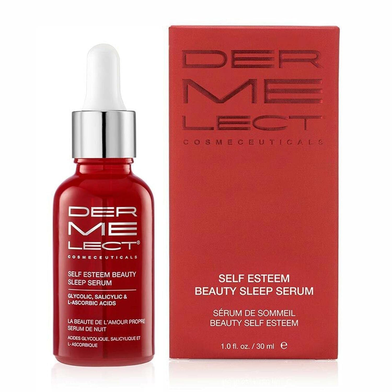 Dermelect Cosmeceuticals Self-Esteem Beauty Sleep Serum for Face - Glycolic Acid, Salicylic Acid, L-Ascorbic Acid, Resurfacing Serum for Acne Spots, Pores, Wrinkles, 1 oz - Image 2