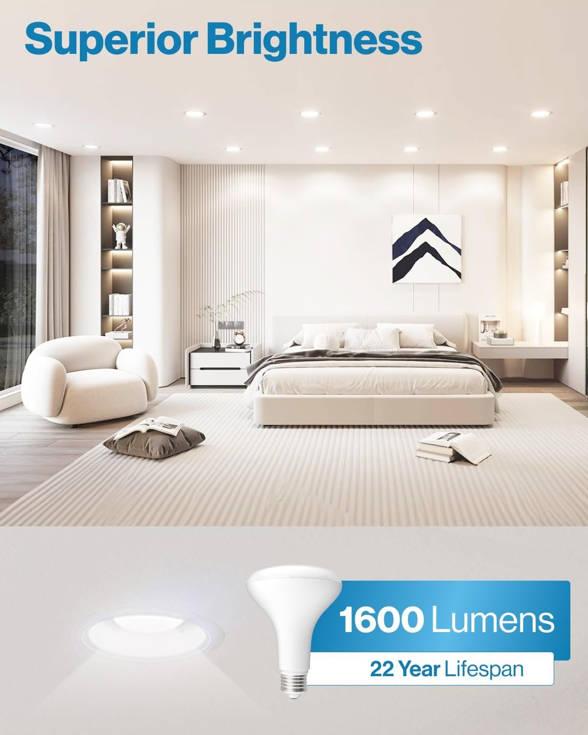 Sunco BR30 LED Bulbs 1600 Lumens, Indoor Flood Lights 16W Equivalent 100W, 2700K Soft White, E26 Base Interior Dimmable Recessed Can Light Bulbs - UL Listed 6 Pack - Image 3