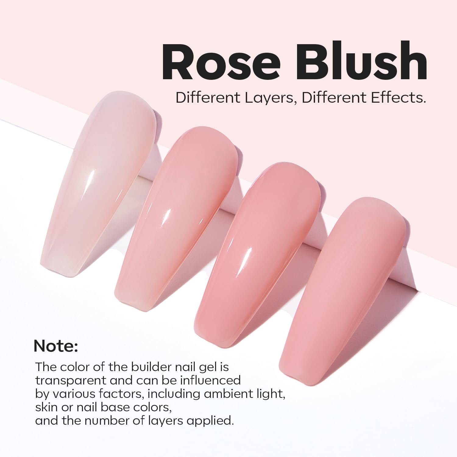 modelones Builder Nail Gel, 8-in-One Neutral Nude Pink Gel Builder for Nail Thickening Apex Building, Rose Blush Pink Rubber Base Gel Polish LED Nail Lamp Cured Hard Gel Nail Strengthener Extend Gel - Image 4