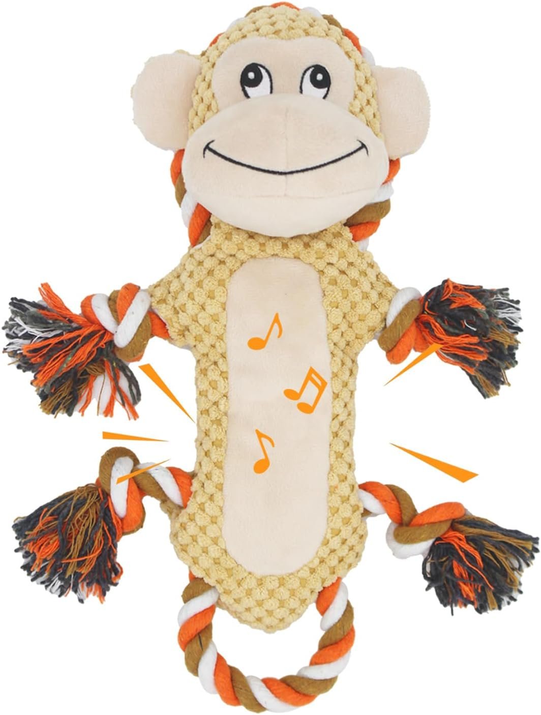 Rope Dog Toys Toys for Aggressive Chewers - Stuffed Crinkle Squeaky Dog Toys for Tug of War Plush Touch Dog Toys to Keep Them Busy Indestructible Dog Toys for Small Medium Dogs - Image 2