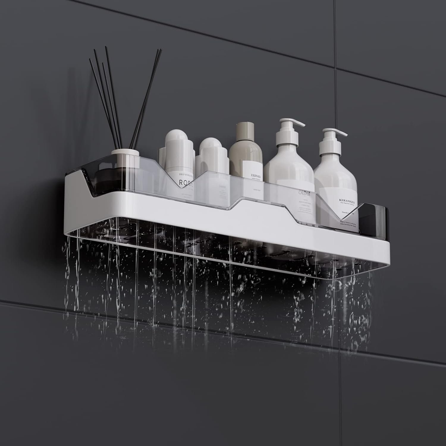 2-Pack Shower Caddy, Adhesive Shower Shelves with Soap Holder and 2 Razor hooks, No Drilling Shower Racks, Used for Bathroom and Kitchen - Image 6